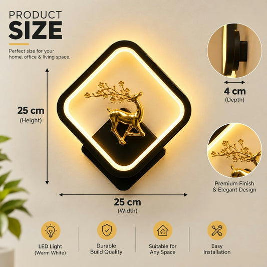 Premium Deer Wall Light β Pack of 2 | 3 Light Modes