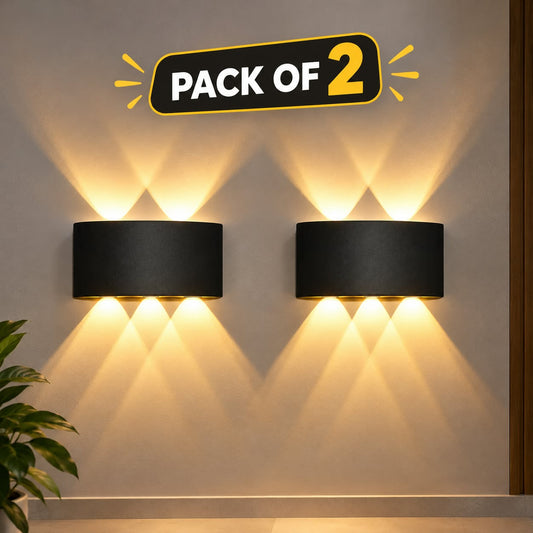 PACK OFF2 Modern LED Up & Down Wall Light – Waterproof Outdoor & Indoor Wall Lamp